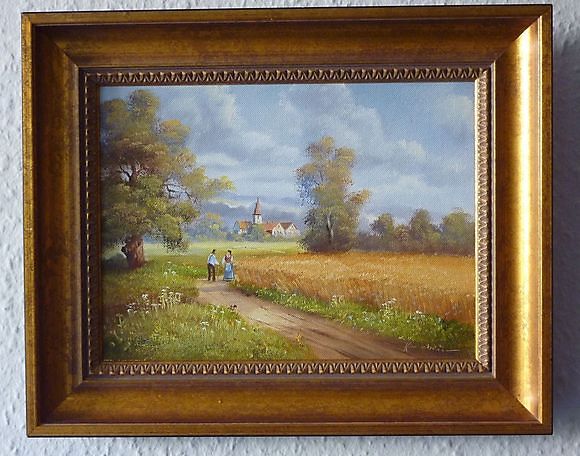 SCHÜTZE KARL. SOMMERFELD Ölgemälde auf Holzplatte. Kunst & Gemälde