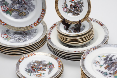 SERVISDELAR 38 delar Iron stone  China  Japan 